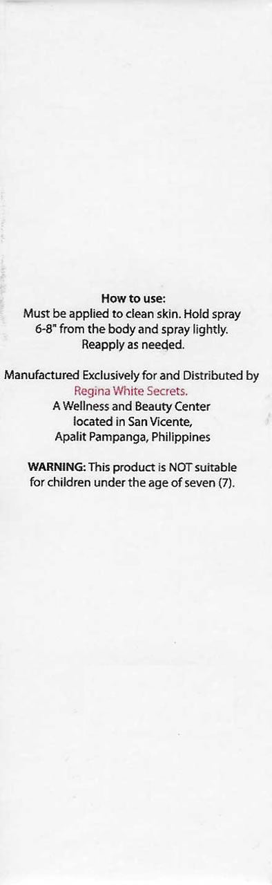 Side view of box of FreshStart Deodorant Spray, 50ml - Regina White Secrets