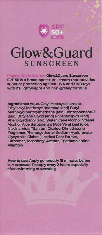 Glow&Guard Moisturizing Sunscreen with SPF 50+ - Regina White Secrets
