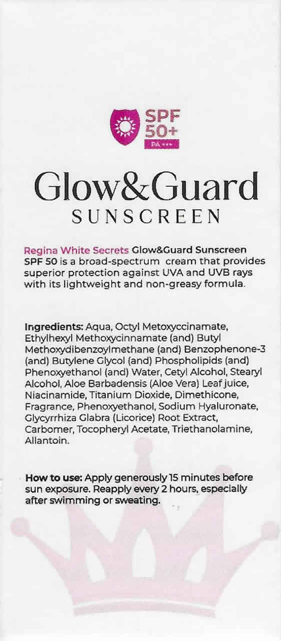 Glow&Guard Moisturizing Sunscreen with SPF 50+ - Regina White Secrets
